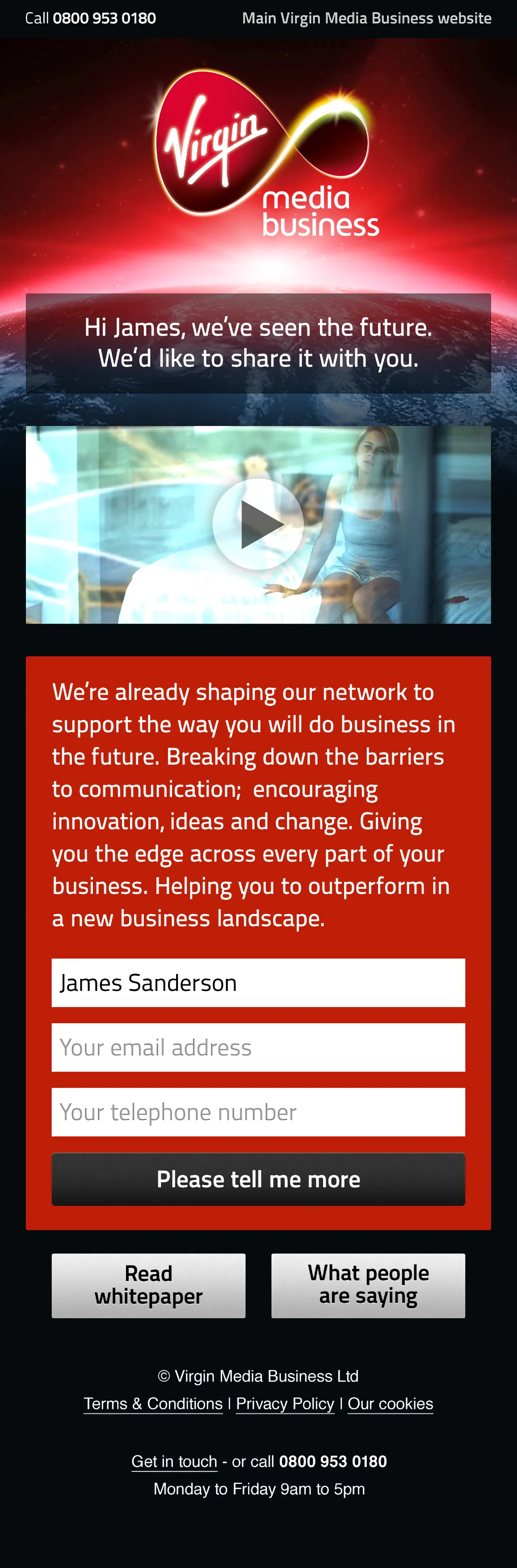 Virgin Media Business microsite