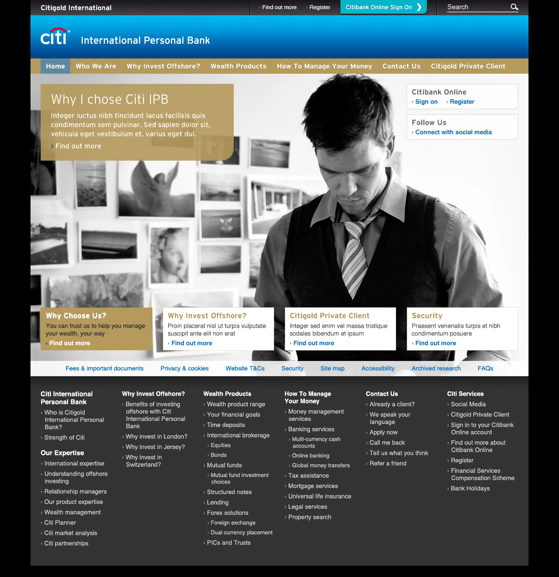 Citi International Personal Bank website