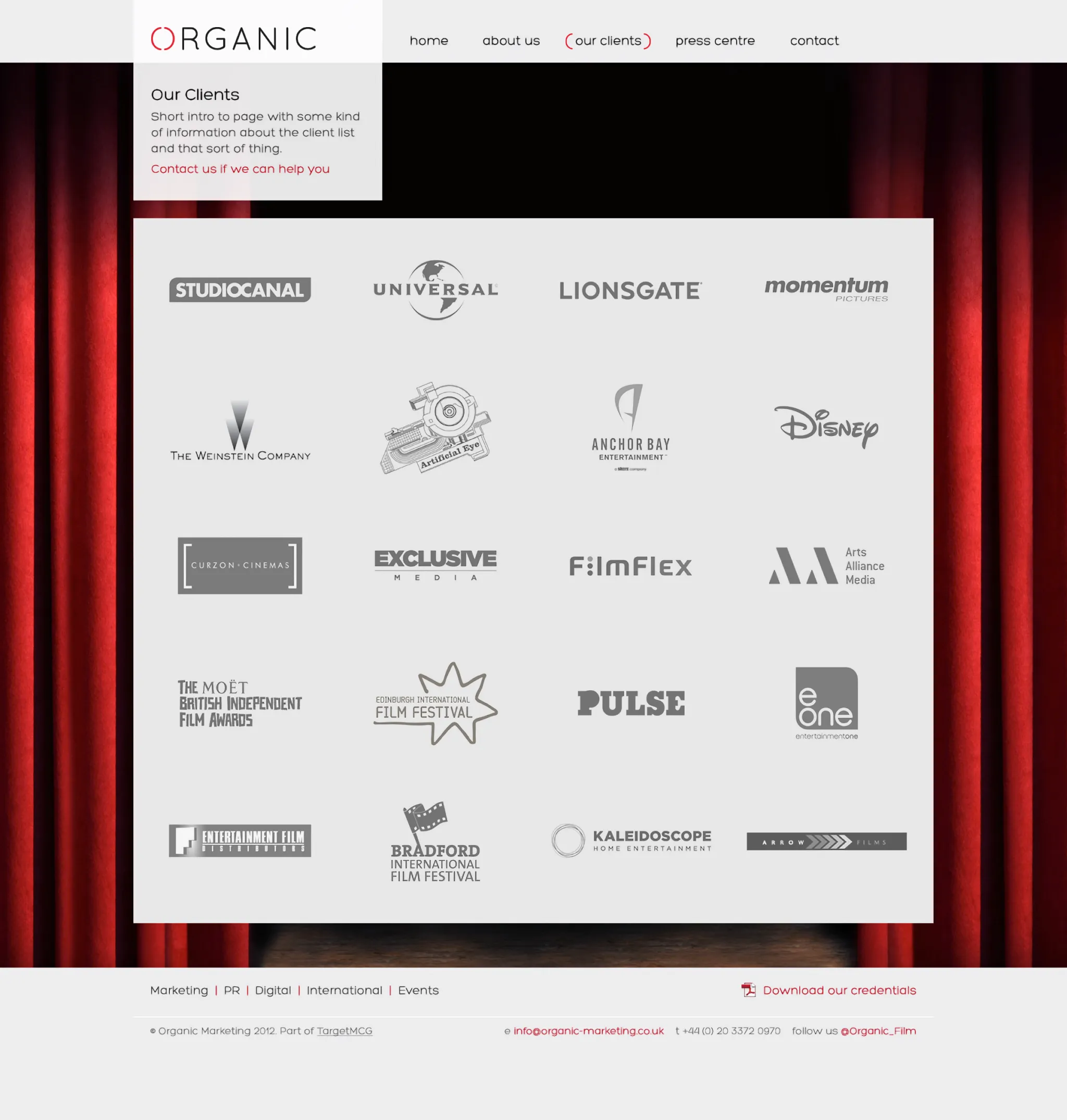 Organic Marketing website