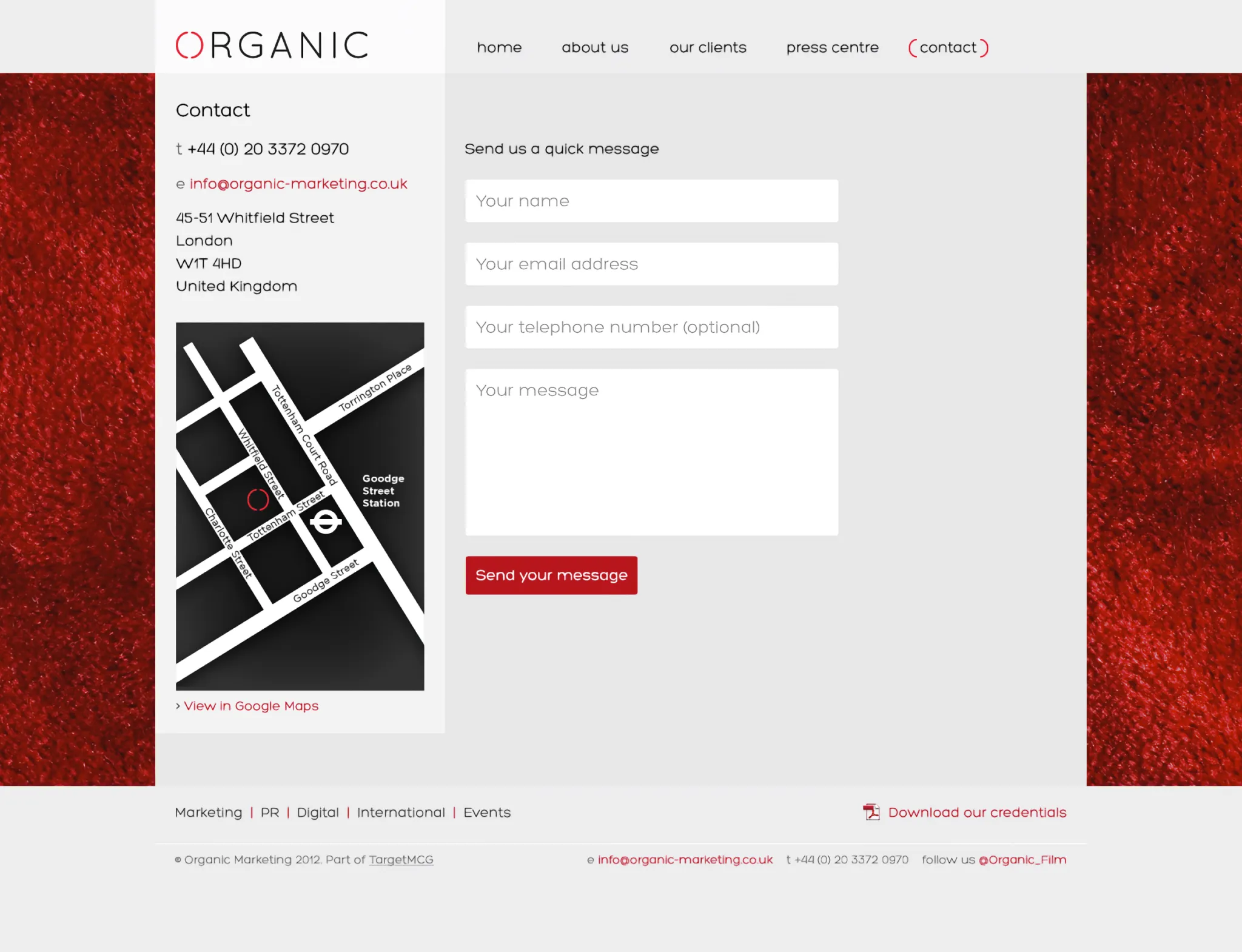 Organic Marketing website