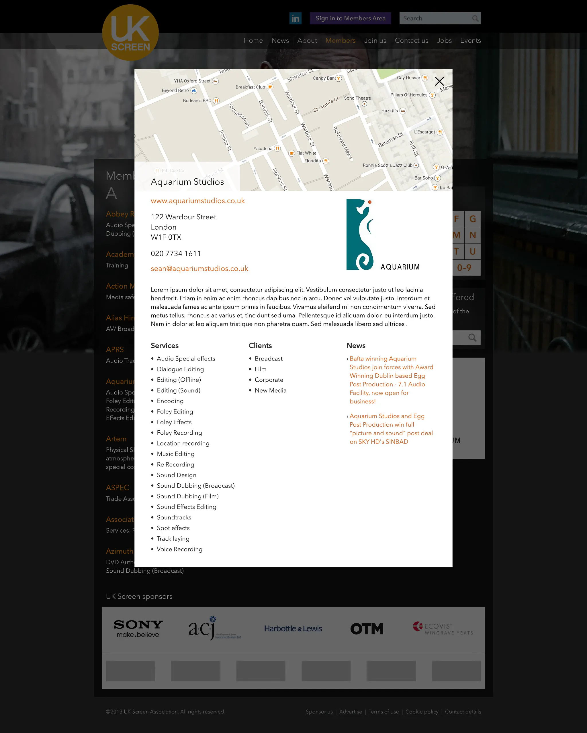 UK Screen website
