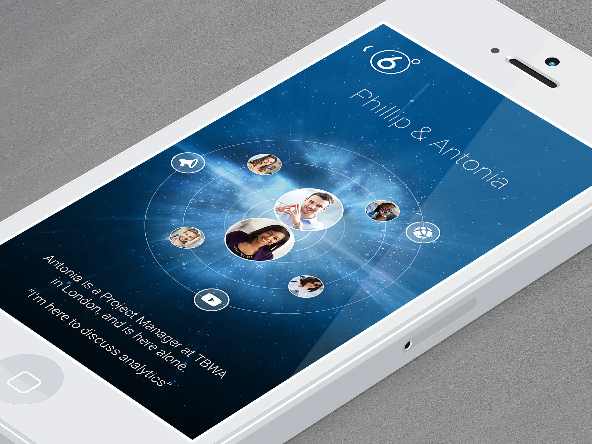 6 degrees icebreaking app concept