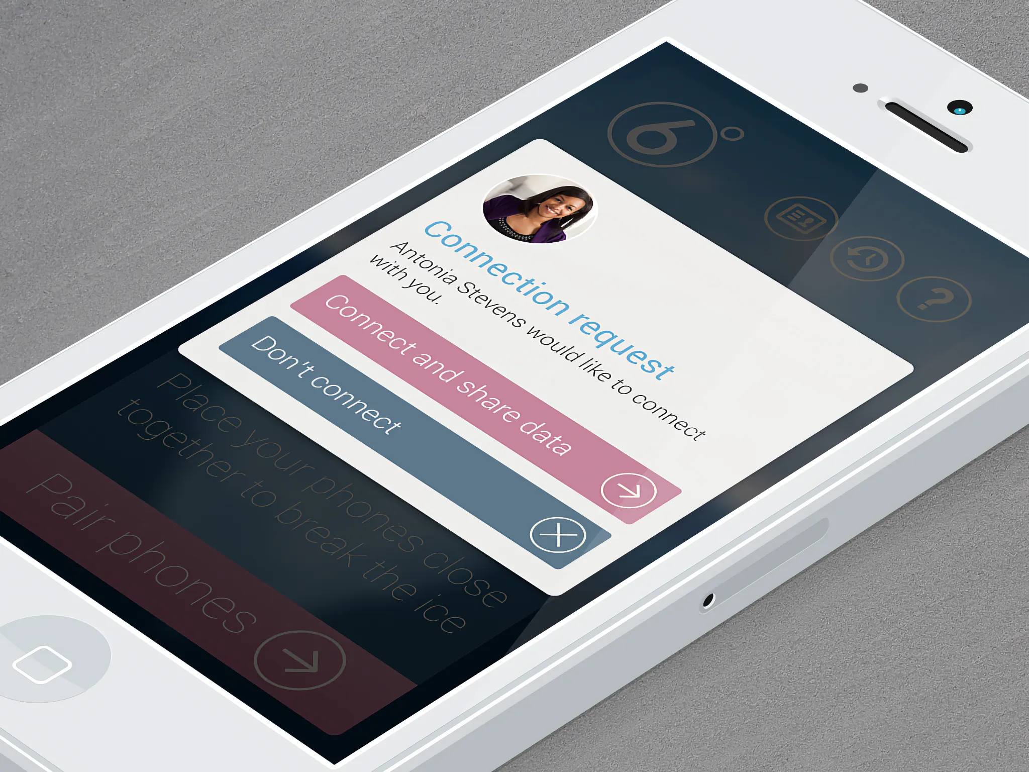 6 degrees icebreaking app concept