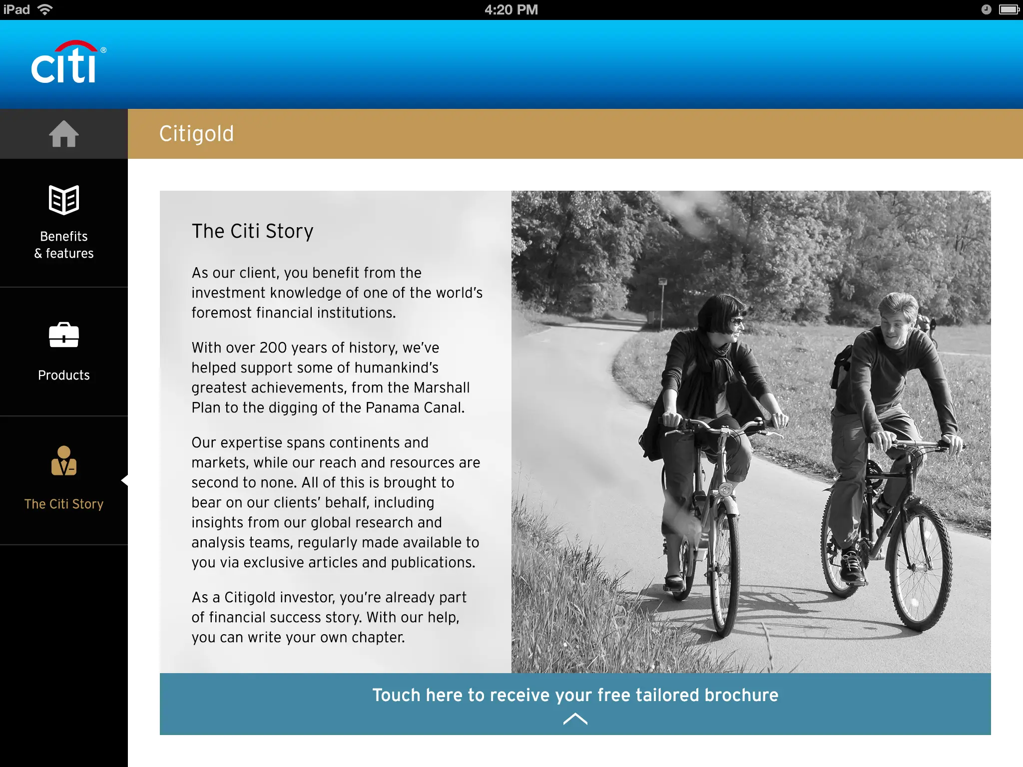 Citi iPad app for event sales