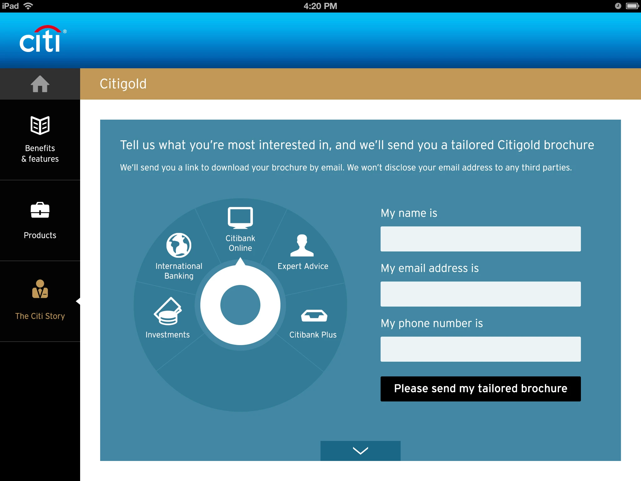 Citi iPad app for event sales