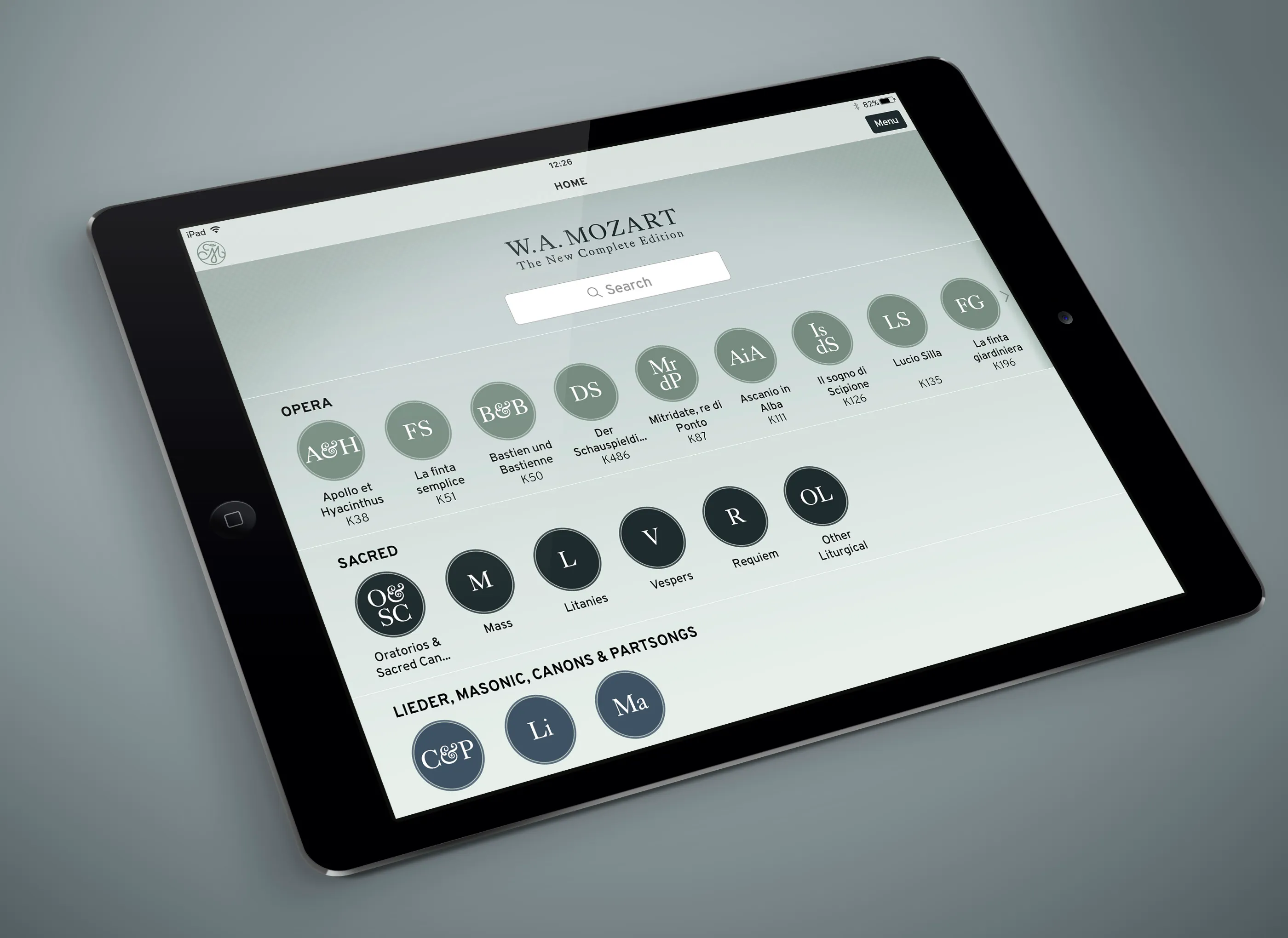 Mozart 225 tablet app