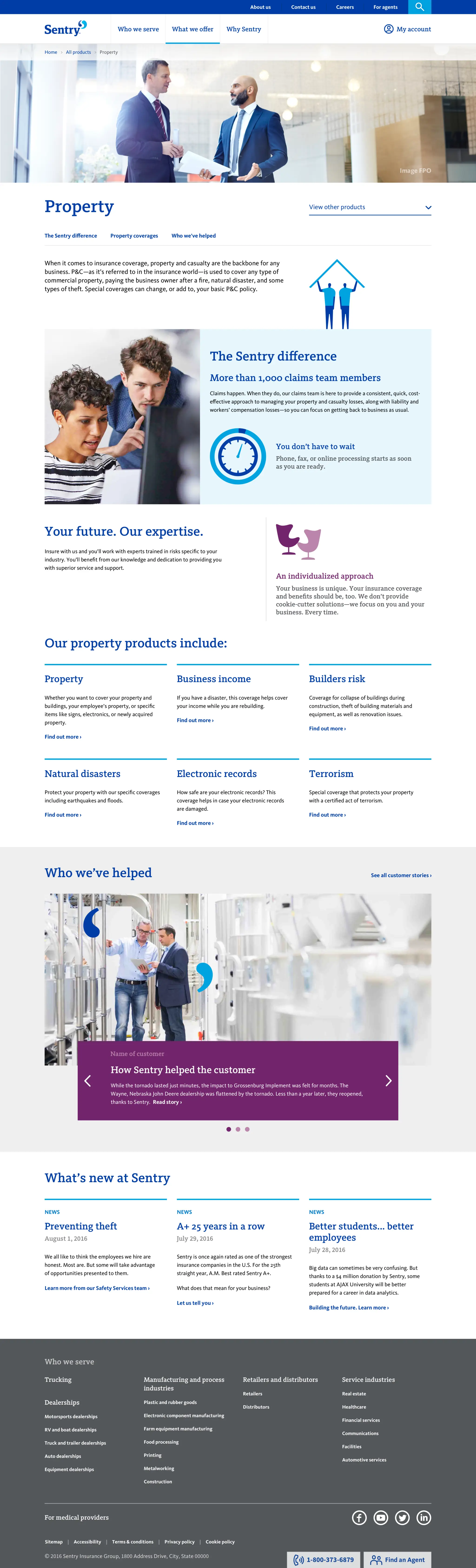 Sentry Insurance website