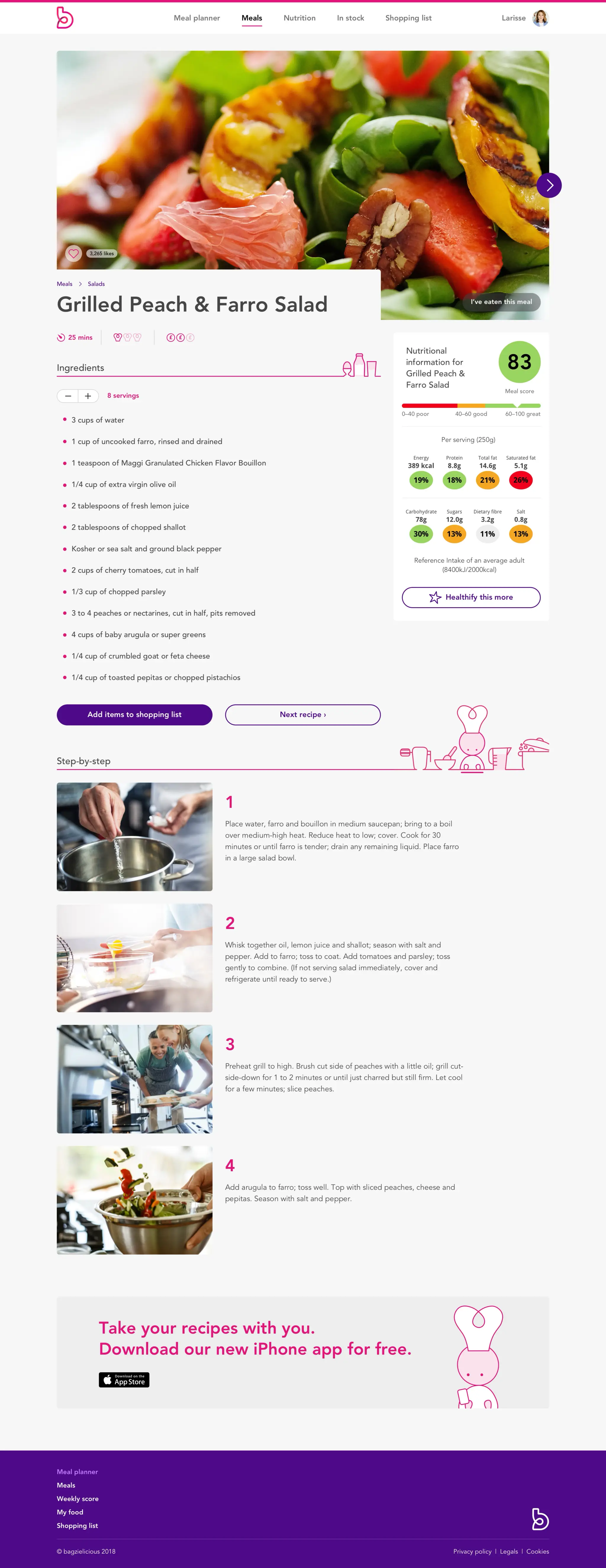 Healthy eating website