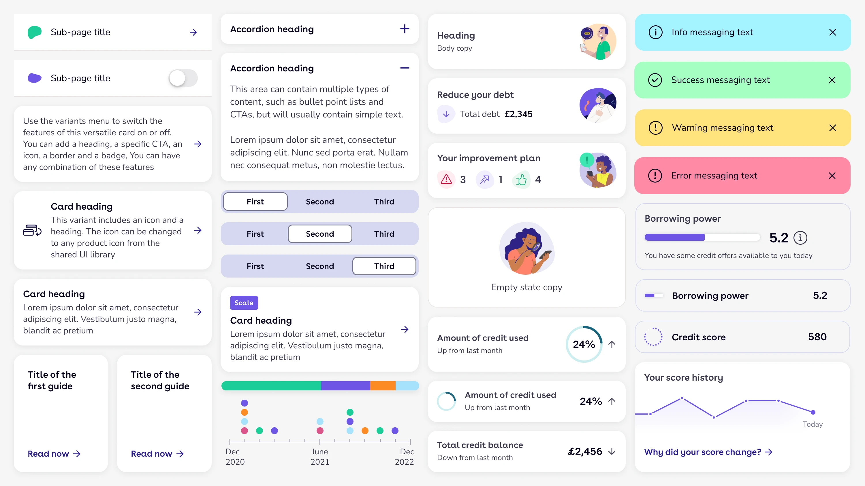 A selection of components from the native app UI library